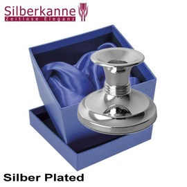 SILBERKANNE Sylt Candlestick H 6 cm Premium Silver Plated Elegant Silver-Plated in Top Workmanship Ready to Give as a Gift with Stylish Gift Packaging