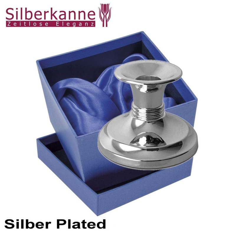 SILBERKANNE Sylt Candlestick H 6 cm Premium Silver Plated Elegant