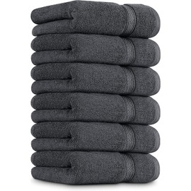 Utopia Towels Utopia Towels 6 Pack Premium Hand Towels, 16 by 28 inches, 100% Ring Spun Cotton, Soft and Absorbent 600 GSM Towels for Bathroom, Gym, and Hotel, Grey