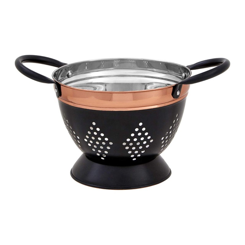 Premier Housewares 507370 Colander, Stainless Steel, Charcoal