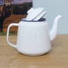 Enamel Teapot with Handle & Lid 14cm, 1.5L Traditional Serving