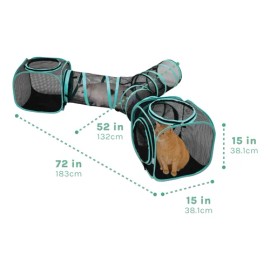 Túnel De Tres Vías Para Gatos Juegos Exteriores E Interiores