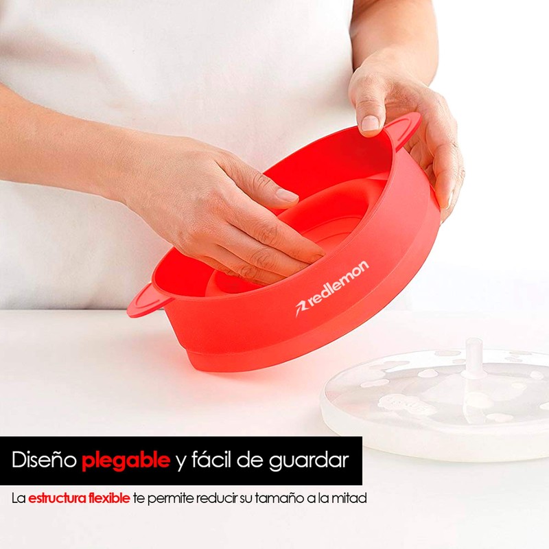 Redlemon Palomera para Microondas de Silicón, Palomitas Sin Utilizar Aceite,