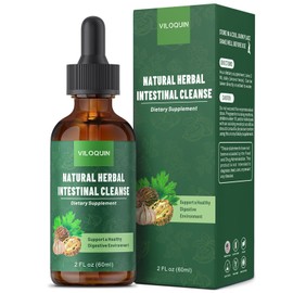 Viloquin Gut Cleanse Detox Liquid, Natural Herbal Intestinal Support with Oil of Oregano, Wormwood, Black Walnut, Clove, Garlic, 2 fl oz