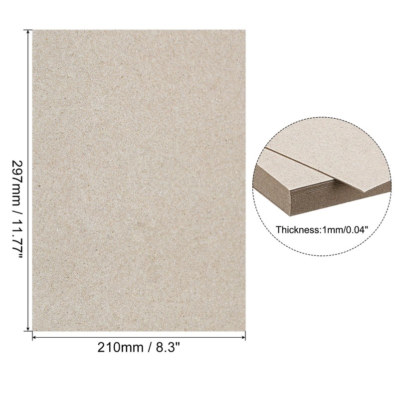PATIKIL 12x8x0.04" Chipboard Sheets, 10Pcs Thick Book Board Binders Board