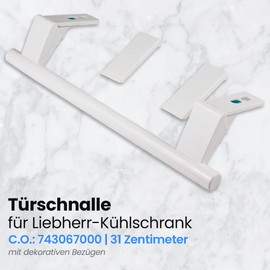 Anakel Home Fridge Handle Replacement 7432602 Compatible with Liebherr Fridge, Fridge Handle | Includes 2 Decorative Caps, White, 31 cm