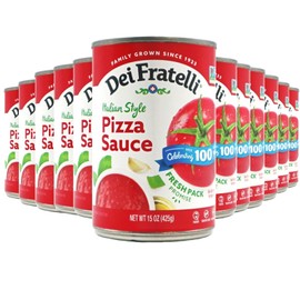 Dei Fratelli Pizza Sauce from Vine-Ripened Tomatoes (15 oz. Cans, 12 pack) - No Water, No Paste, Non-GMO, Gluten-Free