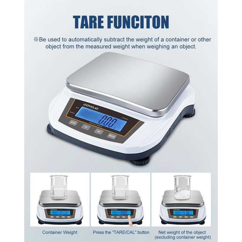 GOYOJO Digital Analytical Balance and Lab Scale, 5000g Capacity, 0.01g