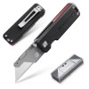 WORKPRO Premium Titanium Utility Knife, CNC Unibody Black/Gray w/10 Extra