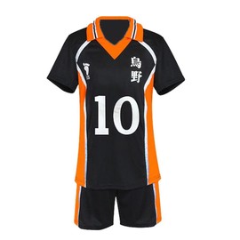 CHLOBLOM Karasuno Uniform Shouyou Hinata Cosplay Costume Shirt Shorts Volleyball Jersey (Medium, Color 7)