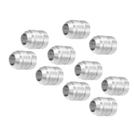 VekAuto 10 Pcs Male Weld on Fitting Bung Hose Adapter, 10AN Universal for Car Aluminum Alloy Silver Tone