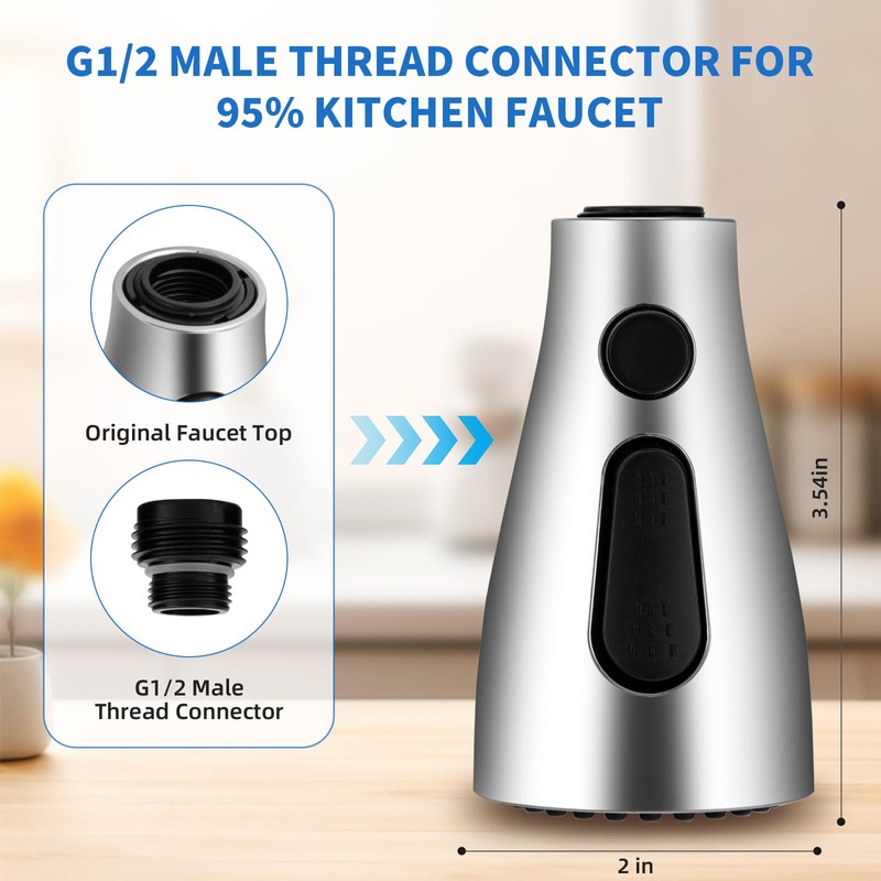 Kitchen Faucet Sprayer Head Nozzle,3 Function Modes,Pull Down Kitchen Sink