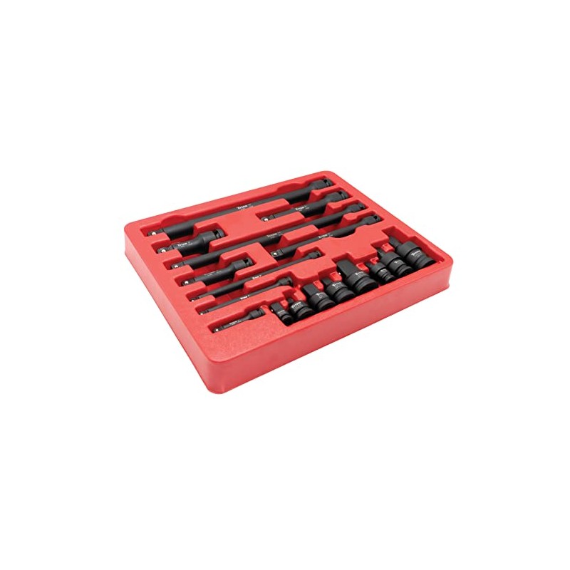 Titan 81483 17-Piece Impact Adapter Set Includes Universal Joints, 1/4-Inch,