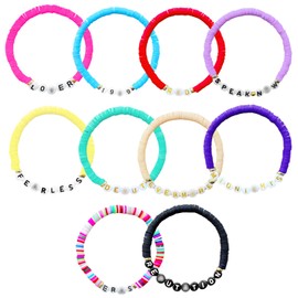 UTXN Bracelets For Girls, Girls Friendship Bracelets With Lettering Beads Set Inspired Friendship Bracelets Gifts For Music Lover, Women And Girls(10pcs)