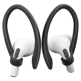 ICARERSPACE 2 Pairs AirPods Ear Hooks for AirPods Pro 2, AirPods Pro, AirPods 4, 3, 2 & 1, Upgraded Anti Slip Sports Clip Hooks for AirPods 1, 2, 3, 4,Pro and Pro 2 – Black