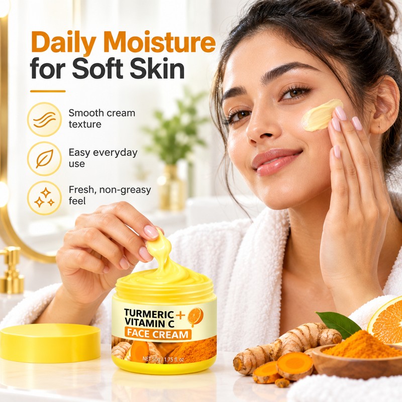 Turmeric VC Face Cream for Daily Moisturizing – Lightweight Brightening
