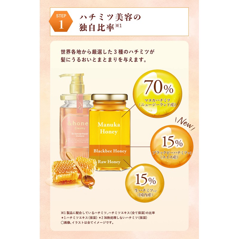 & Honey Creamy EX Damage Repair Shampoo Refill, Rich Honey