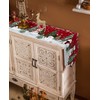 Christmas Snowman Table Runner Cotton Linen Dresser Scarves, Winter Snowflake