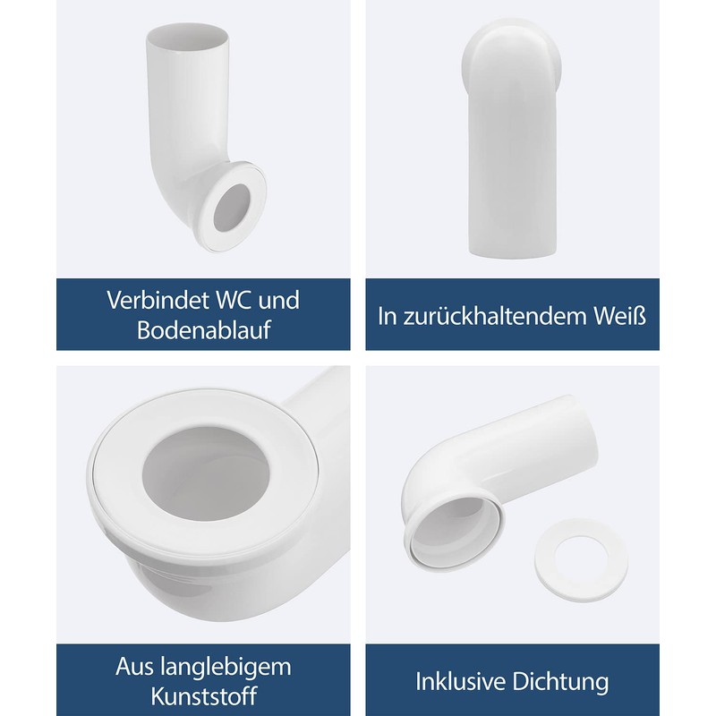 Sanitop-Wingenroth 21642 5 connection bend for stand WC | White