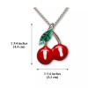Real Metal Retro Cherry Necklace Classic Vintage Pewter Pendant Fashion