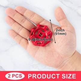 DC,CLISENCE 2PCS Metal Outdoor Faucet Handles, 6 x 6 mm Square Stem Hole Water Valve Handle, Rustproof Round Wheel Hose Bib Water Spigot Replacement Handle for Garden Home - Red