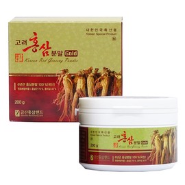 6年根紅参ゴールド粉末 200g(2ヶ月分) 韓国産 高麗人参 粉末 ジンセノサイドRg1,Rb1およびRg3の1日合計量24mg 毎日の元気に
