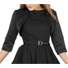 BlackButterfly Satin Bolero Jacket - Half Sleeve (Black, XL)