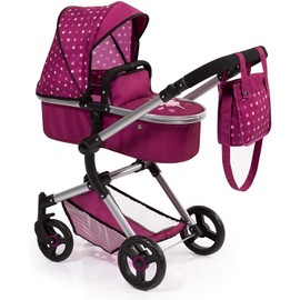 Bayer Design City Baby Doll Pram,Dark Pink