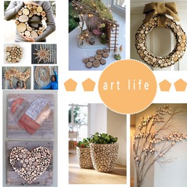 LAZACA Wood Slices Crafts Small Log Rounds Cookies Pieces 50Pcs 3-4cm Rustic Wedding Centerpieces Ornaments DIY