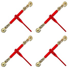 AYMMIC 5/16"-3/8" Ratchet Chain Binder,Ratchet Load Binders with 5,400Lbs Load Capacity,with Grappling Hook,Use with 5/16in. G70 or 3/8in. G43 Chain,Tie Down Heavy Loads to A Truck or Flatbed Trailer