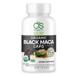 OS Organic Side | Organic Black Maca 60 Capsules | Natural Supplement with Black Maca Root Powder | Plant-Based Capsules for Energy, Vitality, and Hormonal Balance