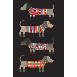 Notes: A Blank Sheet Music Notebook with Dachshund in Knitwear Cover Art