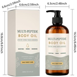 2PC Aceite Corporal con Péptidos para Piel Suave y Firme Hidrata y suaviza la piel seca y áspera, Textura ligera y sedosa, Absorción rápida sin grasa, Mejora la apariencia de la piel