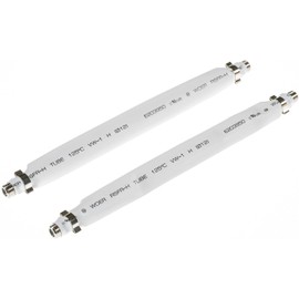 POPPSTAR 2 x 21.5 cm SAT Window Feed-Through (2 mm Window Feed-Through Satellite Cable Flat) Coupling F-Connector Gold-Plated Contacts White