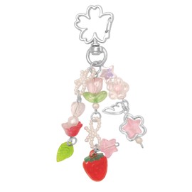 Kryzalite Y2K Keychain, Cute Butterfly Star Strawberry Bear Cherry Blossom Keychain Charms for Women Girls Purse Gifts, pink