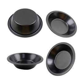 5 inch (12.7 cm) 4-Pack mini Pie Pans, Reusable Round Non-Stick Pie tins for Oven and Baking, Cakes, breads, Desserts, Pizzas and Meats