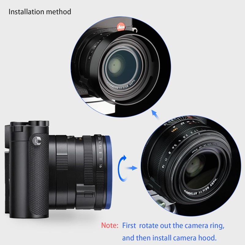 Haoge Metal Lens Hood Shade for Leica Q3 Q2 Q-P
