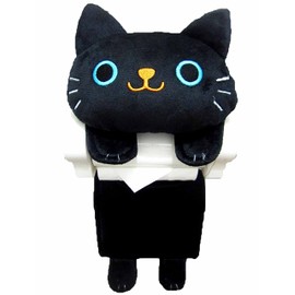 明邦(Meiho)かわいい アニマル トイレットペーパーホルダー ねこ 黒 ME339