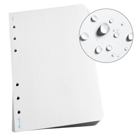 全天候ルーズリーフ用紙、4 5/8" ×7" 、32#白、余白パターン、100シートパック(番号395)