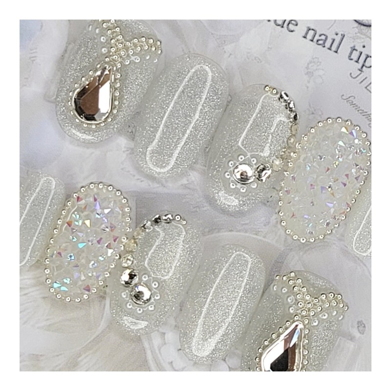 Wedding pixie handmade nail tips - Paddy B / 웨딩