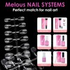 Short Almond Soft Gel Nail Tips, Melous 240PCS Pre Buff
