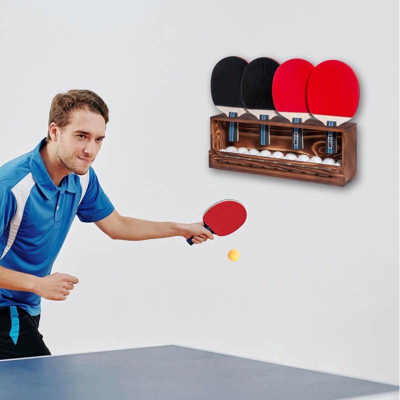 humberboat Ping Pong Paddle Storage Rack, Wall-Mount Table Tennis Paddle