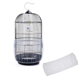Hufopik Bird Cage Seed Catcher, Suitable for Ranging from 39 to 71 Inches, Stretchy Form Fitting Mesh Skirt Cover for Parrot Enclosures, Parakeet Cage, Bird Cage Accessories, Small Bird Cage