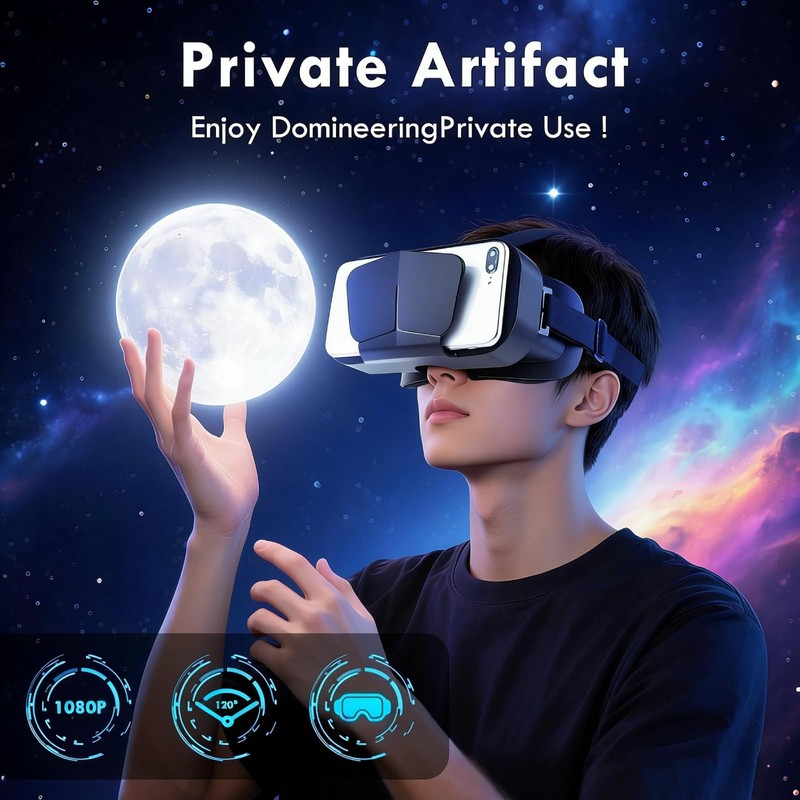 Visore VR 3D per Smartphone con Telecomando, Lenti HD Anti