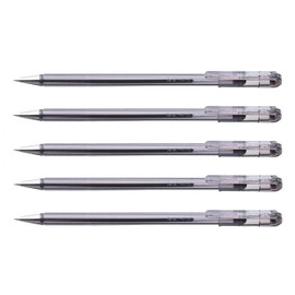 PENTEL SUPERB BK77F Ballpoint Pens Fine Tip Black Pack of 5