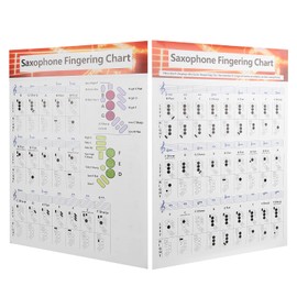 Saxophone Fingering Chart, Coated Paper Sax Beginner Basics Exercise Comparison Table Portable Basic Sax Fingering Chart Musical Instruments Accessories for Beginners