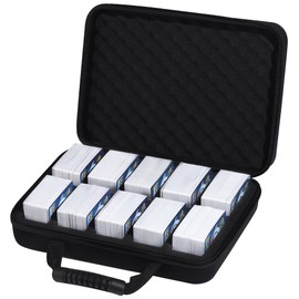 Lumus&Solem Carrying Case for Cards Against Humanity Game, Hard Cards Box Compatible with PTCG Cards, MTG Cards, and Sports Cards, Card Holder Storage 1200-2200 Cards (Black)