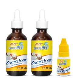 Concentrated Liquid Sucralose Sweetener, 2OZ/60mL Glass Bottle (1450 Servings), 2-Pack | One Travel Size Bottle 0.34OZ/10mL (240 Servings)