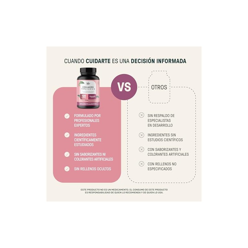 Life 360+ Suplemento Alimenticio a Base de Collagen Type, 120
