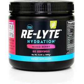 REDMOND RE-LYTE, Electrolitos Naturales con Real-Salt, Hidratación Clean sin Calorías ni Azúcares, 60 Porciones, Sabor Mixed Berry